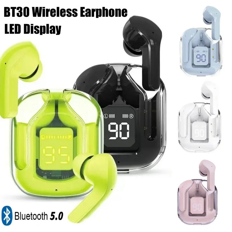 Fones De Ouvido Sem Fio Bluetooth 5.0,  Display Digital com Cancelamento de Ruído com Microfone, BT30