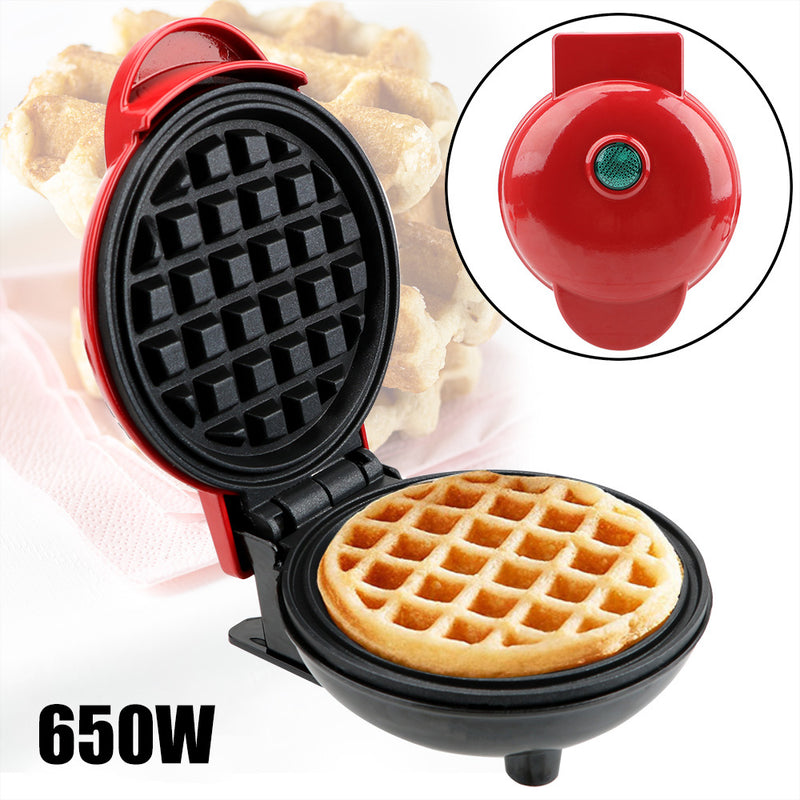 Mini Máquina Elétrica de Waffles Café da Manhã