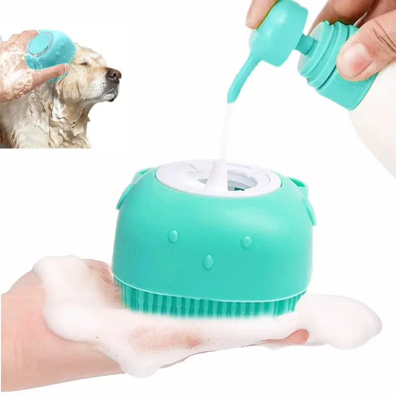 Escova de Banho Para Animais de Estimação, Silicone Macio, Massageador